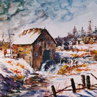 ,,Vana Veski´´92cm x 76cm ,õli & akrüülik lõuendil ,,Vana Veski´´92cm x 76cm ,õli & akrüülik lõuendil