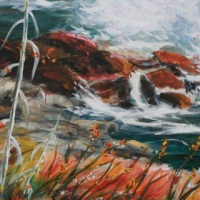 ,,Vaikse Ookeani Ääres´´ 71cm x 61cm, öli & akrüülik lõuendil,sold ,,Vaikse Ookeani Ääres´´ 71cm x 61cm, öli & akrüülik lõuendil,sold